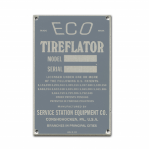 ECO 44 TIREFLATOR I.D. TAG