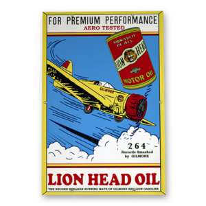 GILMORE LION HEAD MOTOR OIL SIGN