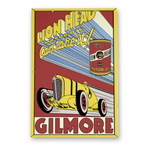 GILMORE LION HEAD MOTOR OIL SIGN