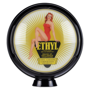 ETHYL PIN-UP GAS GLOBE (YELLOW)