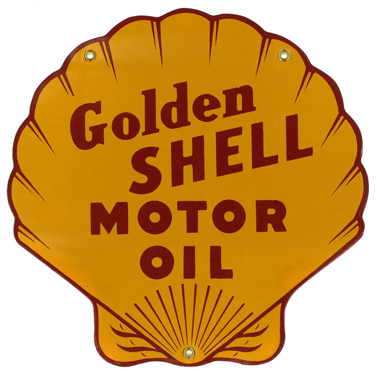 GOLDEN SHELL MOTOR OIL SIGN