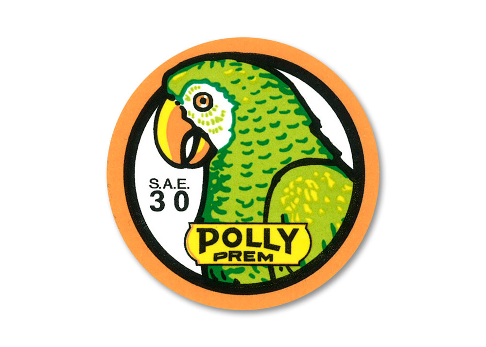 POLLY PREM MOTOR OIL BOTTLE DECAL