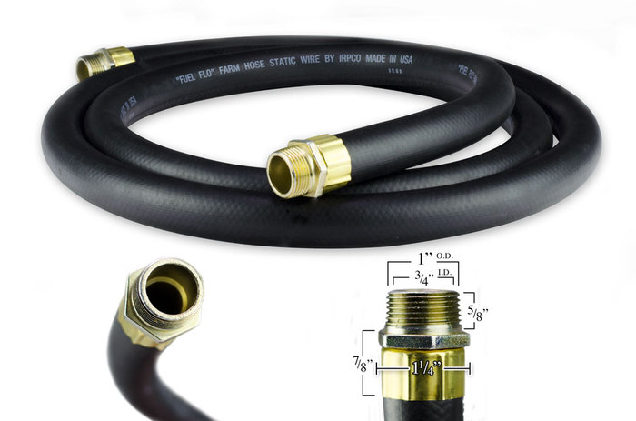 BLACK HOSE w/ 3/4" BRASS ENDS