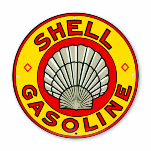 SHELL GASOLINE 12" SIGN 