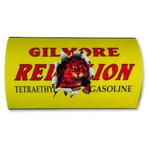GILMORE RED LION YELLOW LIGHTED SIGN