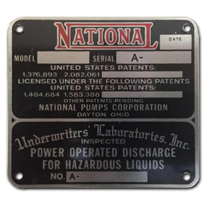 NATIONAL A38 I.D. TAG