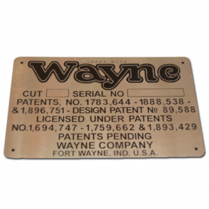 WAYNE 861 I.D. TAG