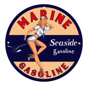 SEASIDE GASOLINE 12 INCHES & 30 INCHES SIGNS
