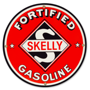 SKELLY FORTIFIED GASOLINE 12 INCHES & 30 INCHES SIGNS