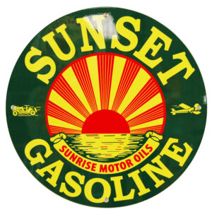 SUNSET GASOLINE 12 INCHES & 30 INCHES SIGNS