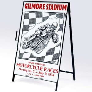 GILMORE STADIUM MOTORCYCLE RACES DRIVE WAY SIGN