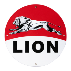 LION 12 INCHES & 30 INCHES SIGNS (RED & WHITE)